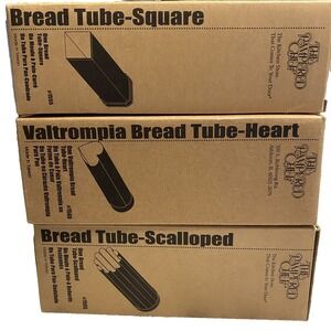 3 Pampered Chef Bread Tube Scalloped Square Valtrompia Heart 1555 1560 1565 wBox
